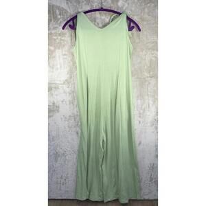 NWT DEEPSELF Women’s Mint Green Sleeveless Wide Leg Summer Jumpsuit – Medium
